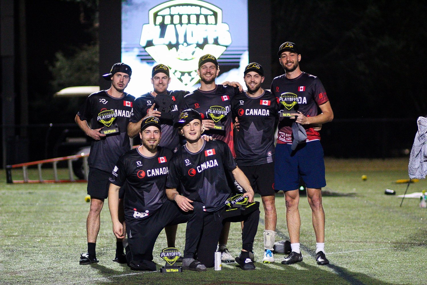Montreal French Canadians with their first-place trophies